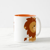 かわいい平和な漫画ライオンのマグカップ ツートーンマグカップ (正面右)