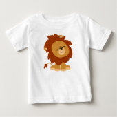 かわいい平和な漫画ライオンの赤ちゃんTシャツ ベビーTシャツ (正面)