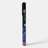 かわいい平和の宇宙人と宇宙船 iPhoneケース (左側面)