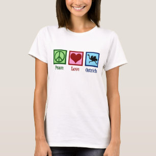 かわいい平和の愛ダチョウ Tシャツ