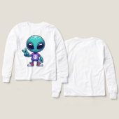 かわいい平和エイリアンと宇宙船 (デザイン 正面＆背面)
