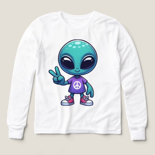 かわいい平和エイリアンと宇宙船 (デザイン正面)