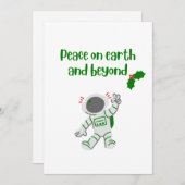 かわいい平和オン・アース宇宙ホリデークリスマスカード シーズンカード (正面/裏面)
