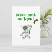 かわいい平和オン・アース宇宙ホリデークリスマスカード シーズンカード (スタンド正面)