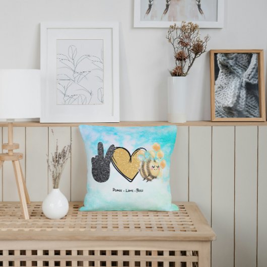 かわいい平和ラブミツバチ クッション