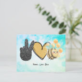 かわいい平和ラブミツバチ ポストカード (スタンド正面)