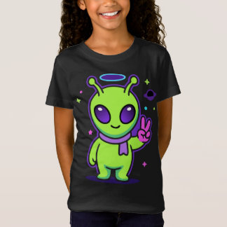 かわいい平和宇宙人 カワイイ エイリアン Tシャツ デザイン