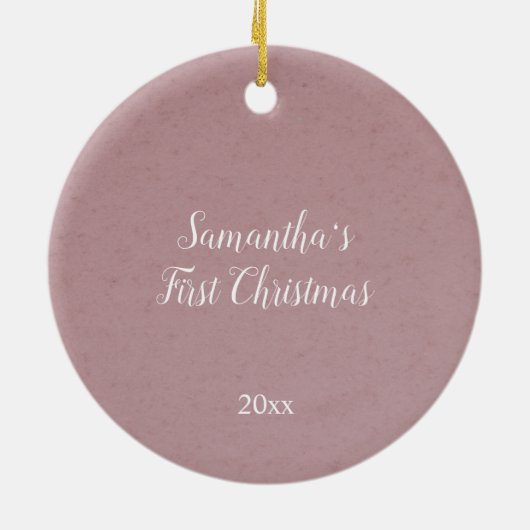 かわいい平和的雪だるまピンククリスマスホリデー セラミックオーナメント (裏面)