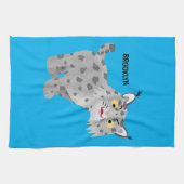 かわいい平均bobcat lynx漫画 キッチンタオル (横)