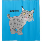 かわいい平均bobcat lynx漫画 シャワーカーテン (正面)