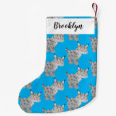 かわいい平均bobcat lynx漫画 スモールクリスマスストッキング (裏面)