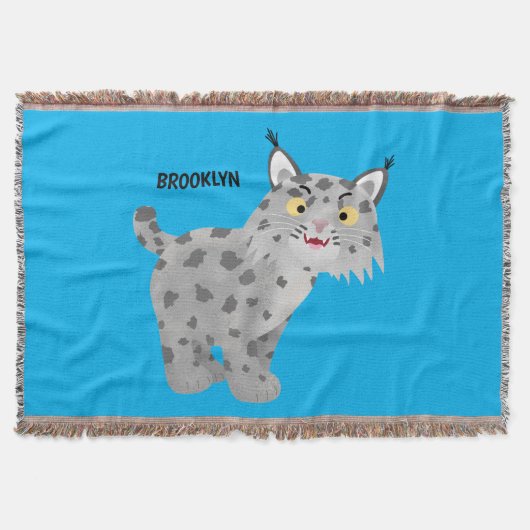 かわいい平均bobcat lynx漫画 スローブランケット (正面)