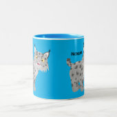 かわいい平均bobcat lynx漫画 ツートーンマグカップ (中央)