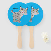 かわいい平均bobcat lynx漫画 ハンドファン (正面&裏面)