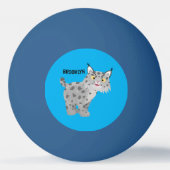 かわいい平均bobcat lynx漫画 卓球ボール (裏面)