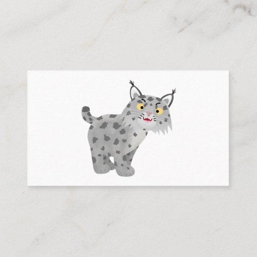 かわいい平均bobcat lynx漫画 名刺 (裏面)