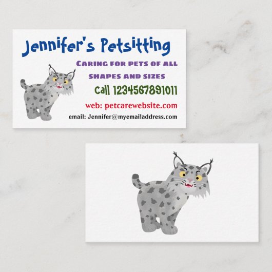 かわいい平均bobcat lynx漫画 名刺 (正面/裏面)