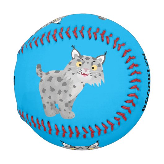 かわいい平均bobcat lynx漫画 野球ボール (裏面左)