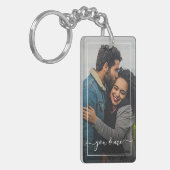 かわいい幸せあなたと私の愛のクラスリーエレガント引用文 キーホルダー (正面左)