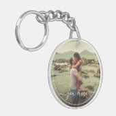 かわいい幸せあなたと私の愛のクラスリーエレガント引用文 キーホルダー (正面左)