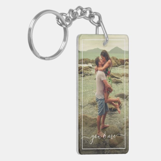 かわいい幸せあなたと私の愛のクラスリーエレガント引用文 キーホルダー (正面左)