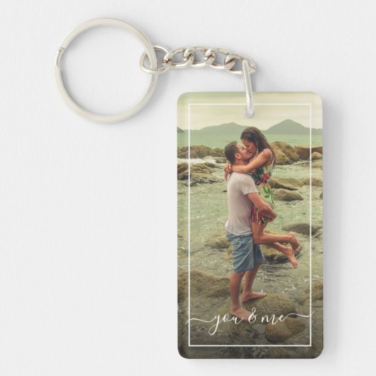 かわいい幸せあなたと私の愛のクラスリーエレガント引用文 キーホルダー (正面)