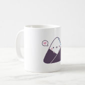 かわいい幸せおにぎり日本のおにぎり コーヒーマグカップ (正面左)