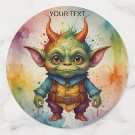 かわいい幸せおもしろいなカラフルの小さなゴブリンの動物 コンフェッティ