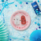 かわいい幸せかわいいの塩とコショウの双子の漫画 ペーパープレート (パーティー)