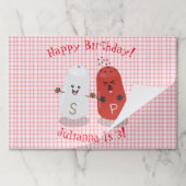 かわいい幸せかわいいの塩とコショウ漫画 ペーパーパッド (折り畳み)