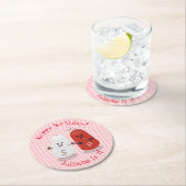 かわいい幸せかわいいの塩とコショウ漫画 ラウンドペーパーコースター (インサイチュ)