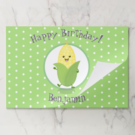 かわいい幸せかわいいコーンcob漫画イラストレーション ペーパーパッド (折り畳み)