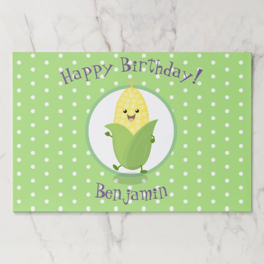 かわいい幸せかわいいコーンcob漫画イラストレーション ペーパーパッド (正面)