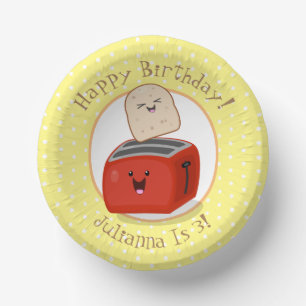 かわいい幸せかわいいトースター漫画イラストレーション ペーパーボウル