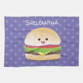 かわいい幸せかわいいハンバーグ キッチンタオル (横)