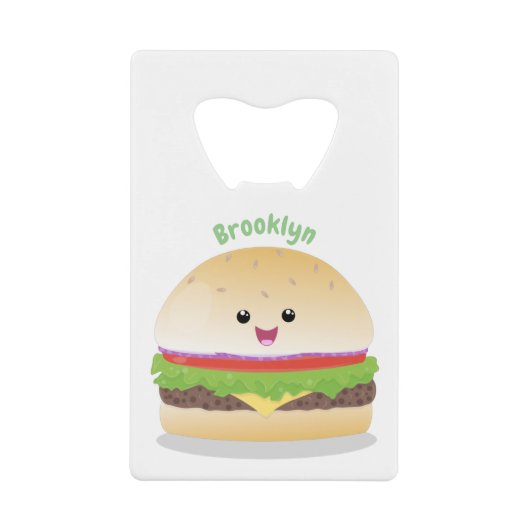 かわいい幸せかわいいハンバーグ クレジットカード栓抜き (正面)