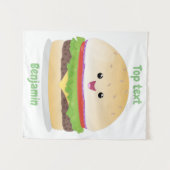 かわいい幸せかわいいハンバーグ タペストリー (正面(横))