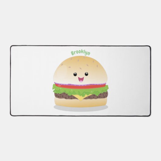 かわいい幸せかわいいハンバーグ デスクマット (正面)