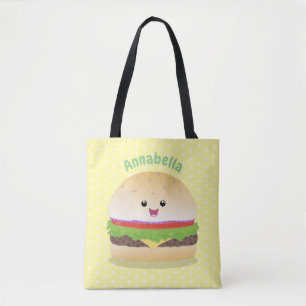 かわいい幸せかわいいハンバーグ トートバッグ