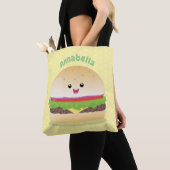 かわいい幸せかわいいハンバーグ トートバッグ (クローズアップ)