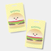 かわいい幸せかわいいハンバーグ バッジ (正面＆裏面)