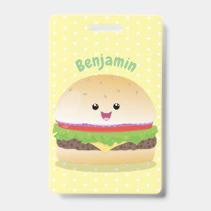 かわいい幸せかわいいハンバーグ バッジ