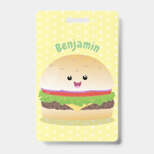 かわいい幸せかわいいハンバーグ バッジ (正面)