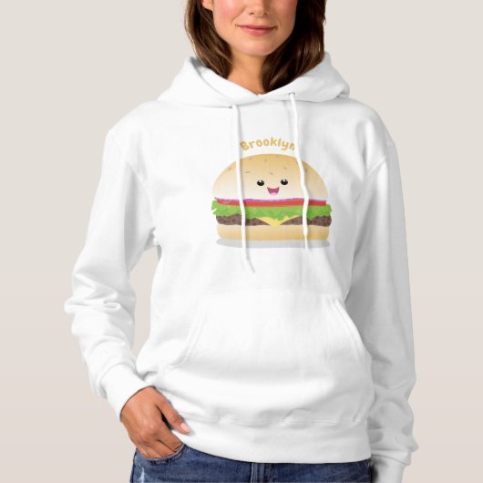 かわいい幸せかわいいハンバーグ パーカ (正面)