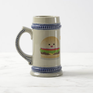 かわいい幸せかわいいハンバーグ ビールジョッキ