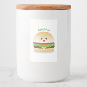 かわいい幸せかわいいハンバーグ フードラベル