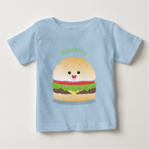 かわいい幸せかわいいハンバーグ ベビーTシャツ
