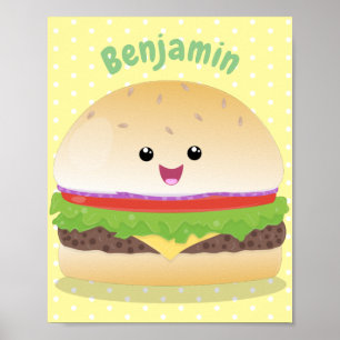 かわいい幸せかわいいハンバーグ ポスター