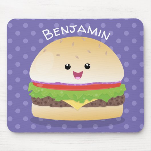 かわいい幸せかわいいハンバーグ マウスパッド (正面)
