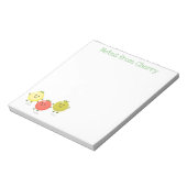 かわいい幸せさくらんぼトマト漫画イラストレーション ノートパッド (回転)